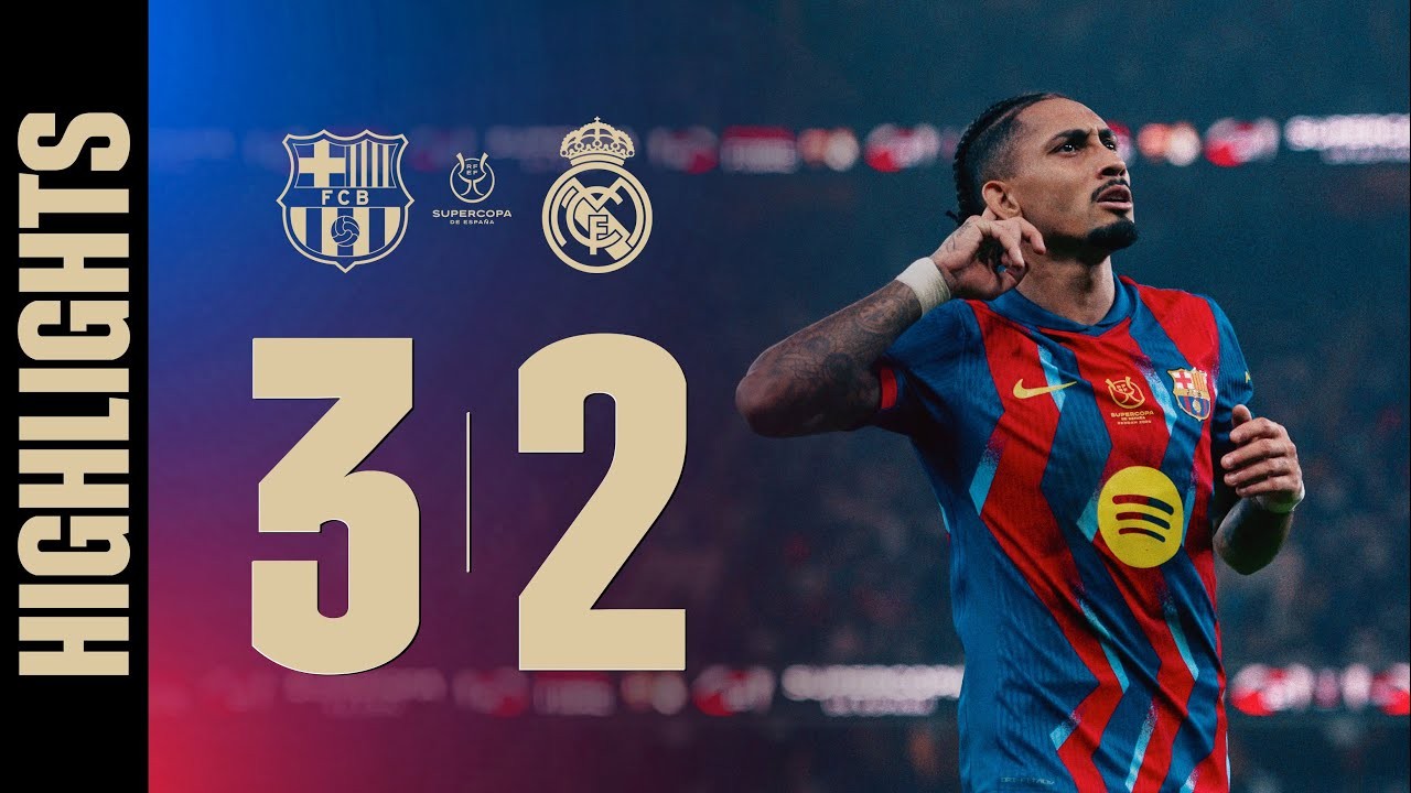 #ไฮไลท์ฟุตบอล [ บาร์เซโลน่า 3 - 2 เรอัล มาดริด ] สเปน ซูเปอร์คัพ (รอบชิงชนะเลิศ) 2025/12.1.69