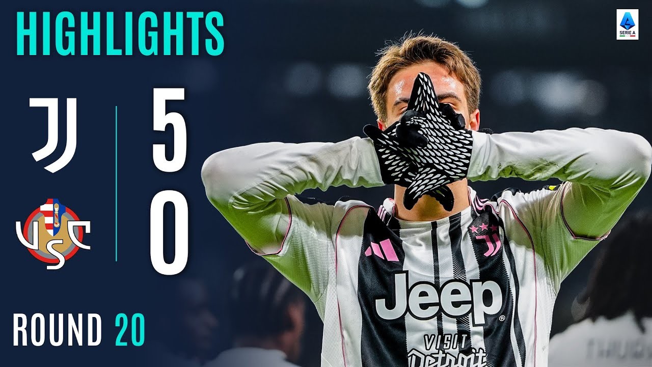 #ไฮไลท์ฟุตบอล [ ยูเวนตุส 5 - 0 เครโมเนเซ่ ] กัลโช่ เซเรียอา อิตาลี 2025/13.1.69